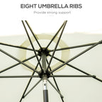 9' Fringe Edge Patio Umbrella with Push Button Tilt and Crank
