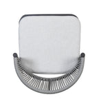 Outdoor Metal Frame Stools with Scallop-Shaped Backrest & Water-Resistant Cushions, Set of 2