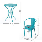 Colman 3-Piece Iron Bistro Set with Table and 2 Chairs