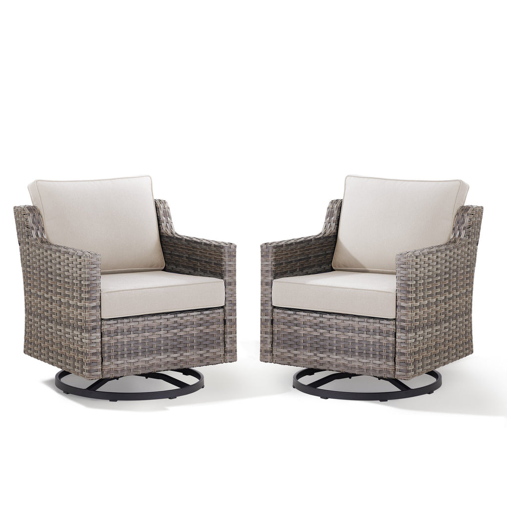 Tatum Outdoor Swivel Rocking Chairs, Set of 2