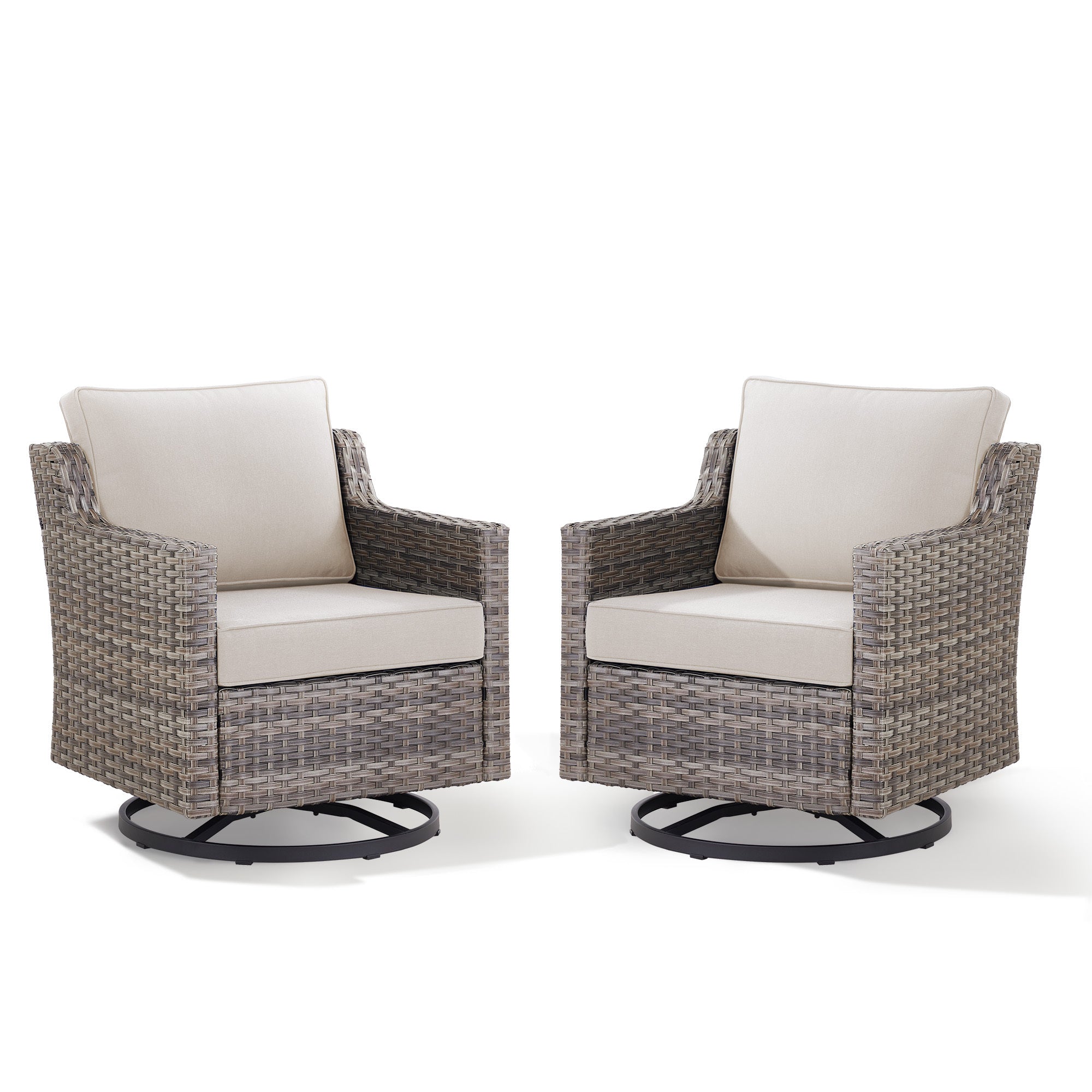 Tatum Outdoor Swivel Rocking Chairs, Set of 2