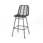 Sawtelle Outdoor Wicker Barstools, Set of 2