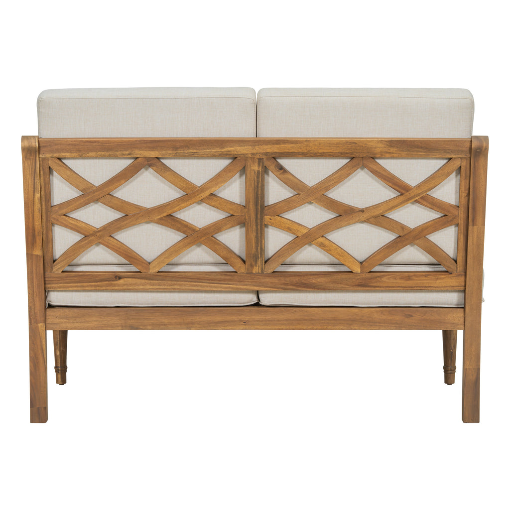 Islewood Acacia Wood Outdoor Loveseat with Cushions