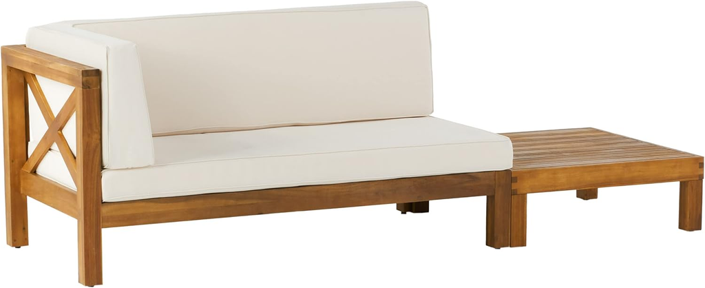 Brava Outdoor X-Back Corner Bench with Coffee Table