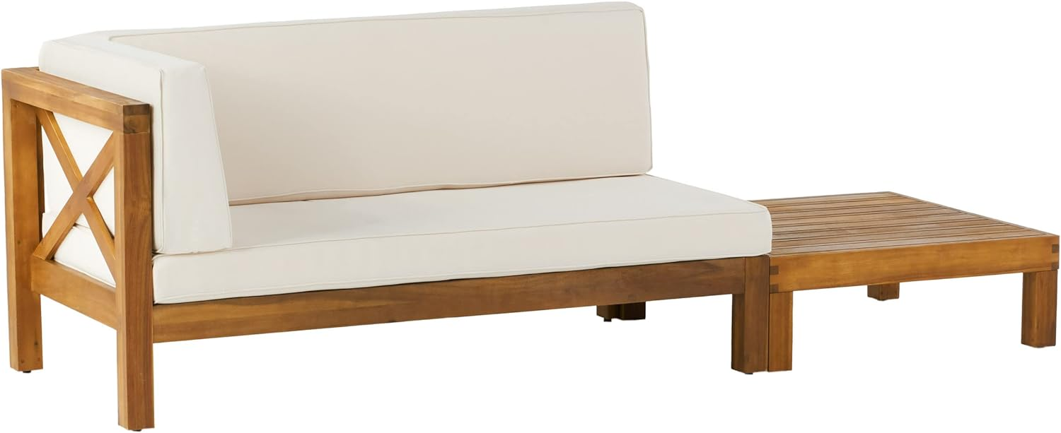 Brava Outdoor X-Back Corner Bench with Coffee Table