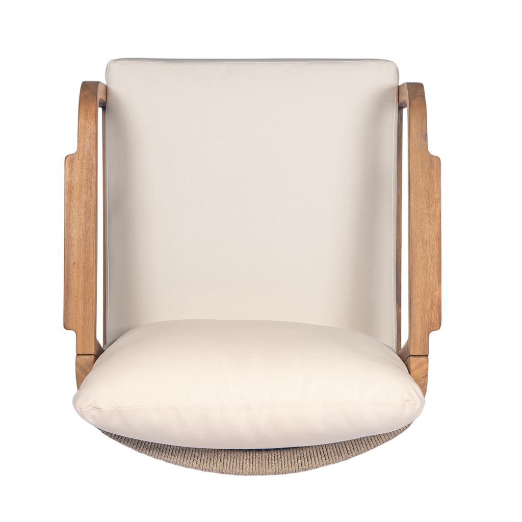 Calder Outdoor Lounge Chair with Woven Backrest