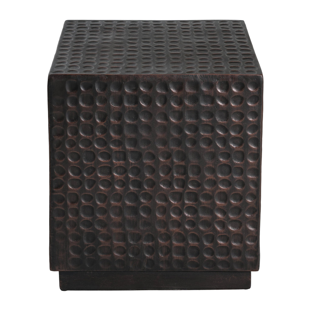 Antique Copper Cube Outdoor Side Table