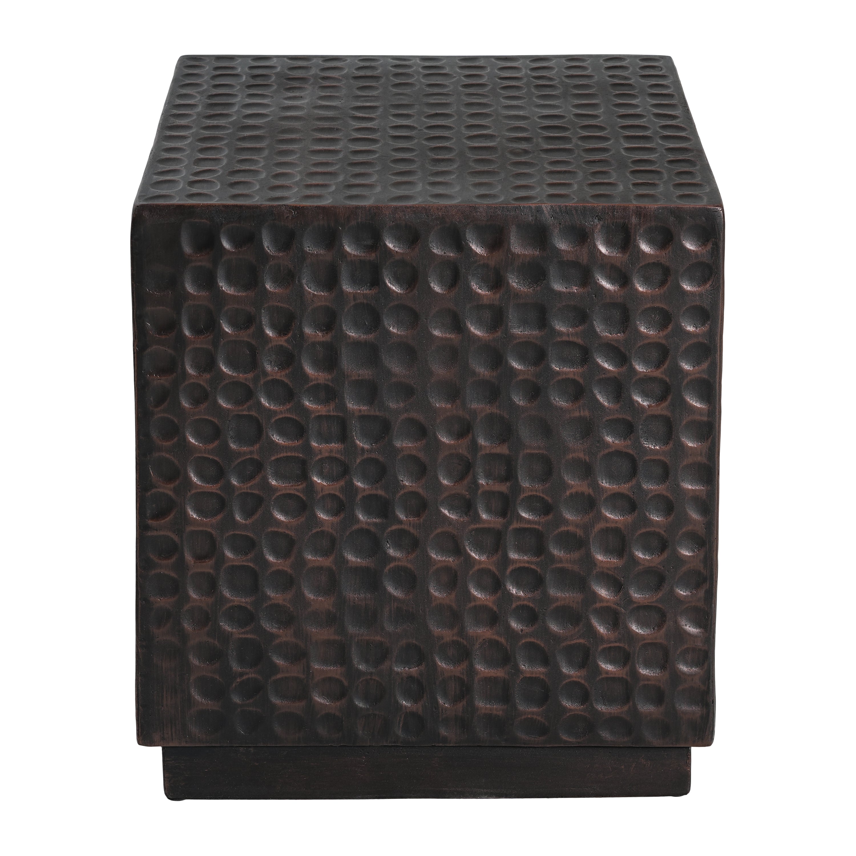 Antique Copper Cube Outdoor Side Table