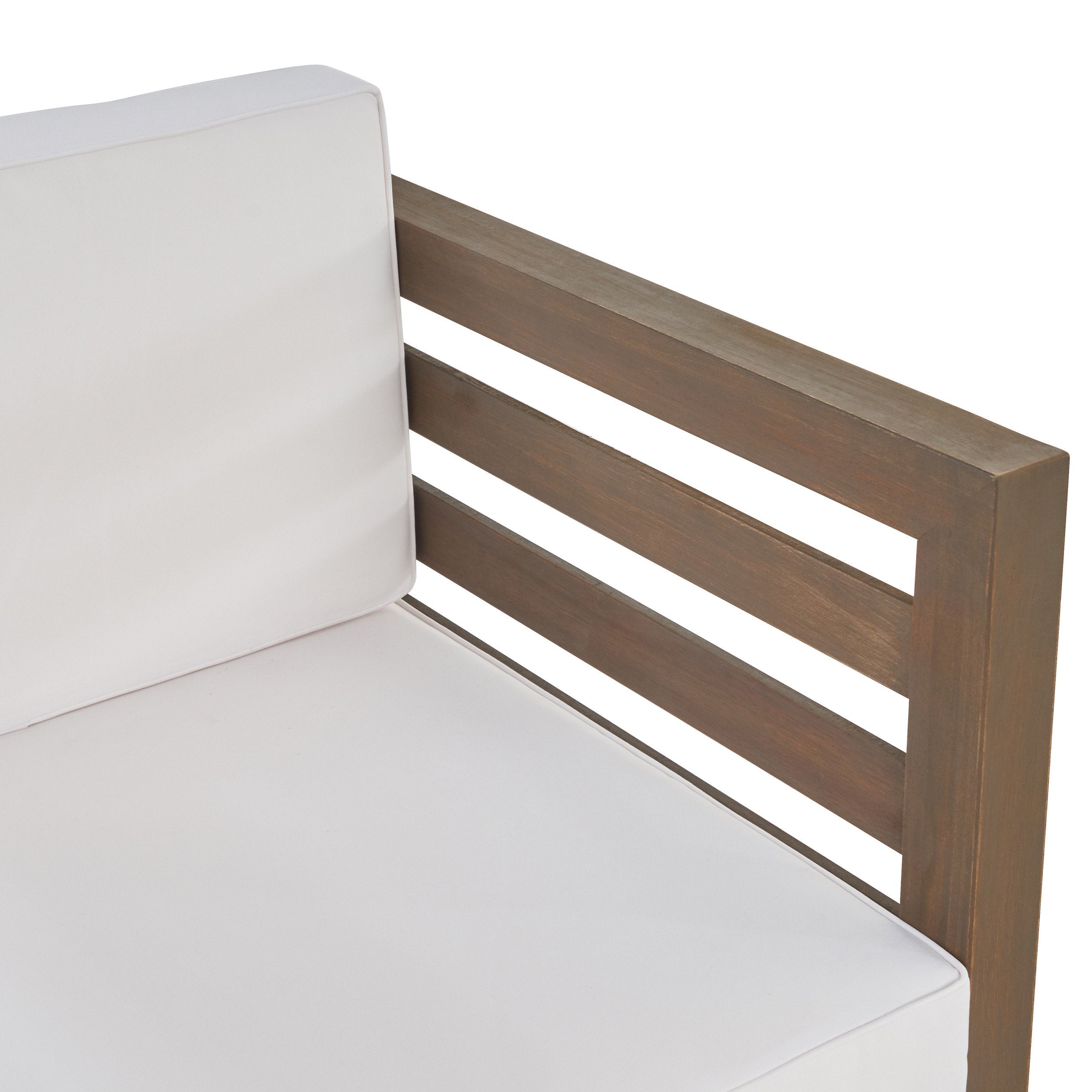 Oana Outdoor Acacia Wood Club Chair with Cushion