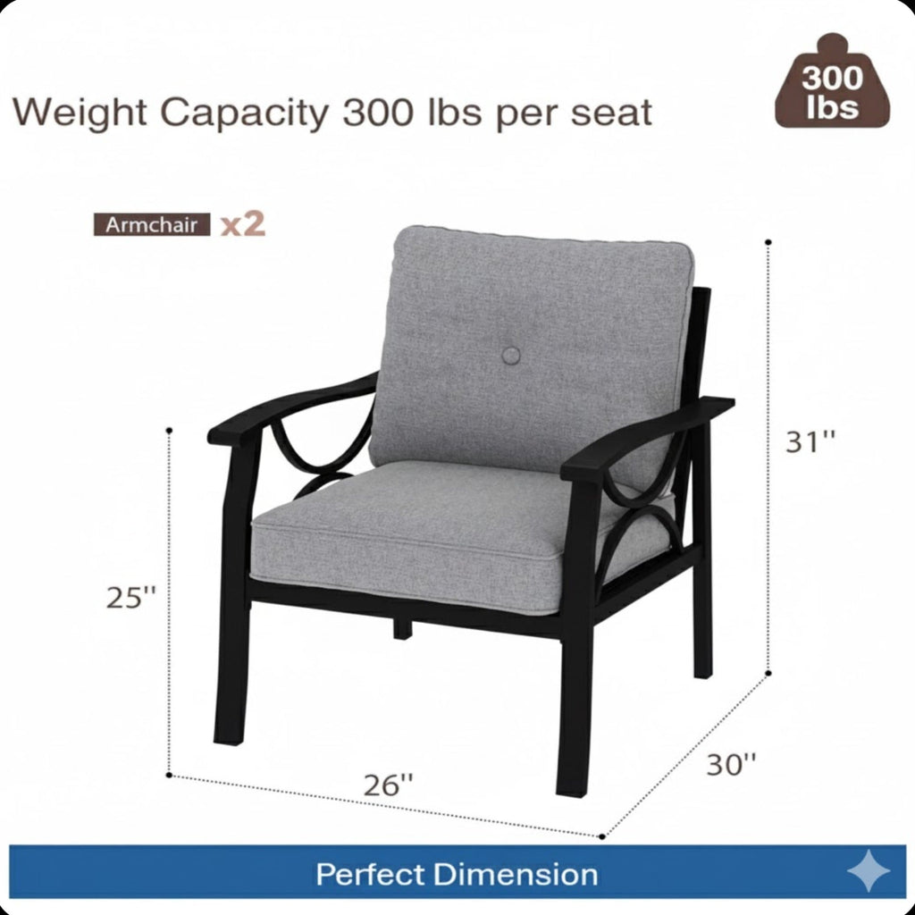 Marisol All-Weather Metal Armchairs, Set of 2
