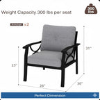 Marisol All-Weather Metal Armchairs, Set of 2