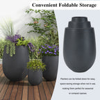 Egg Shaped Lightweight Outdoor Planter, Set of 3