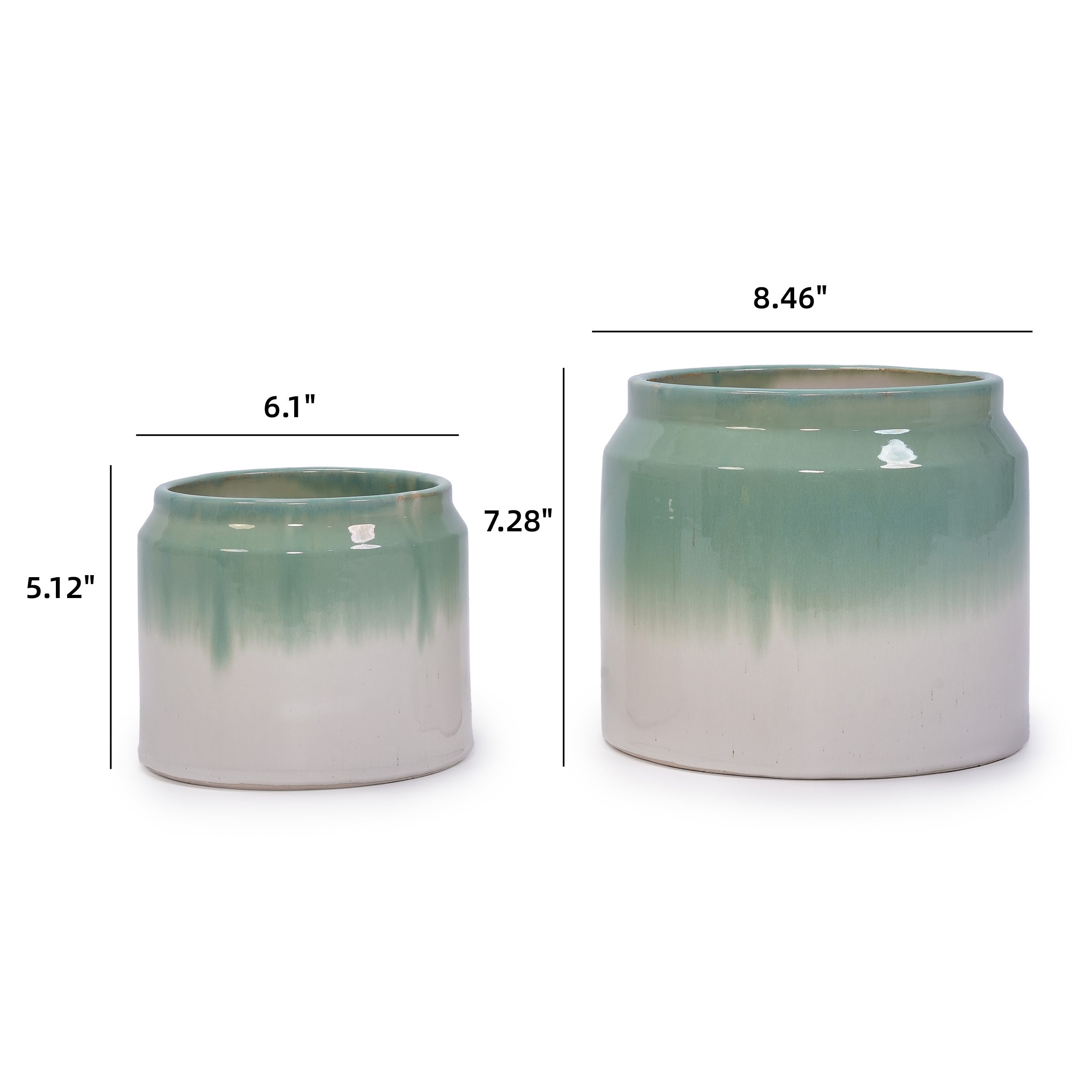 Rumi Blue Handmade Ceramic Planter, Set of 2