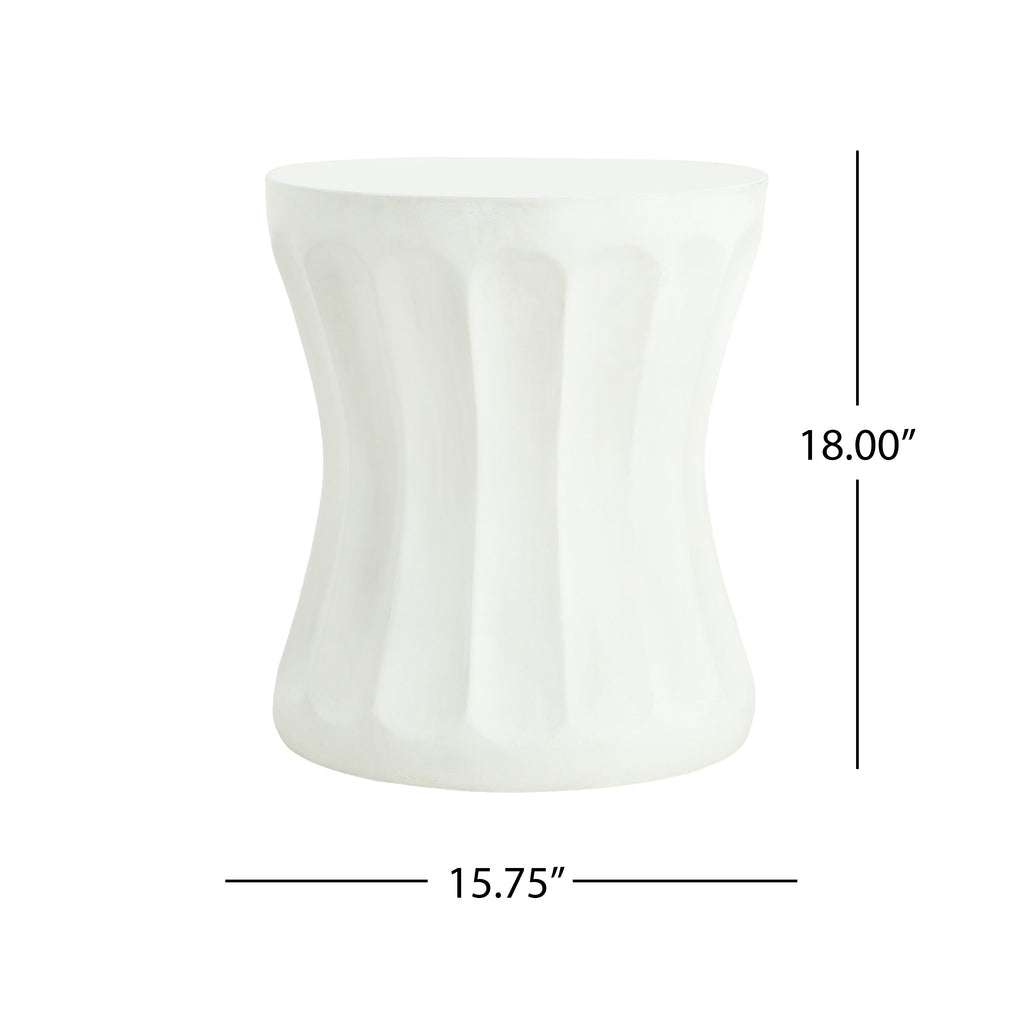 Athena Column Outdoor Round Concrete Side Table
