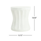 Athena Column Outdoor Round Concrete Side Table