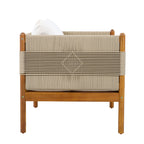 Seabrook Acacia Wood Outdoor Loveseat with Diamond Rope Weave & Cushions