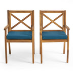 Perla Outdoor Dining Chairs with Cushions, Set of 2