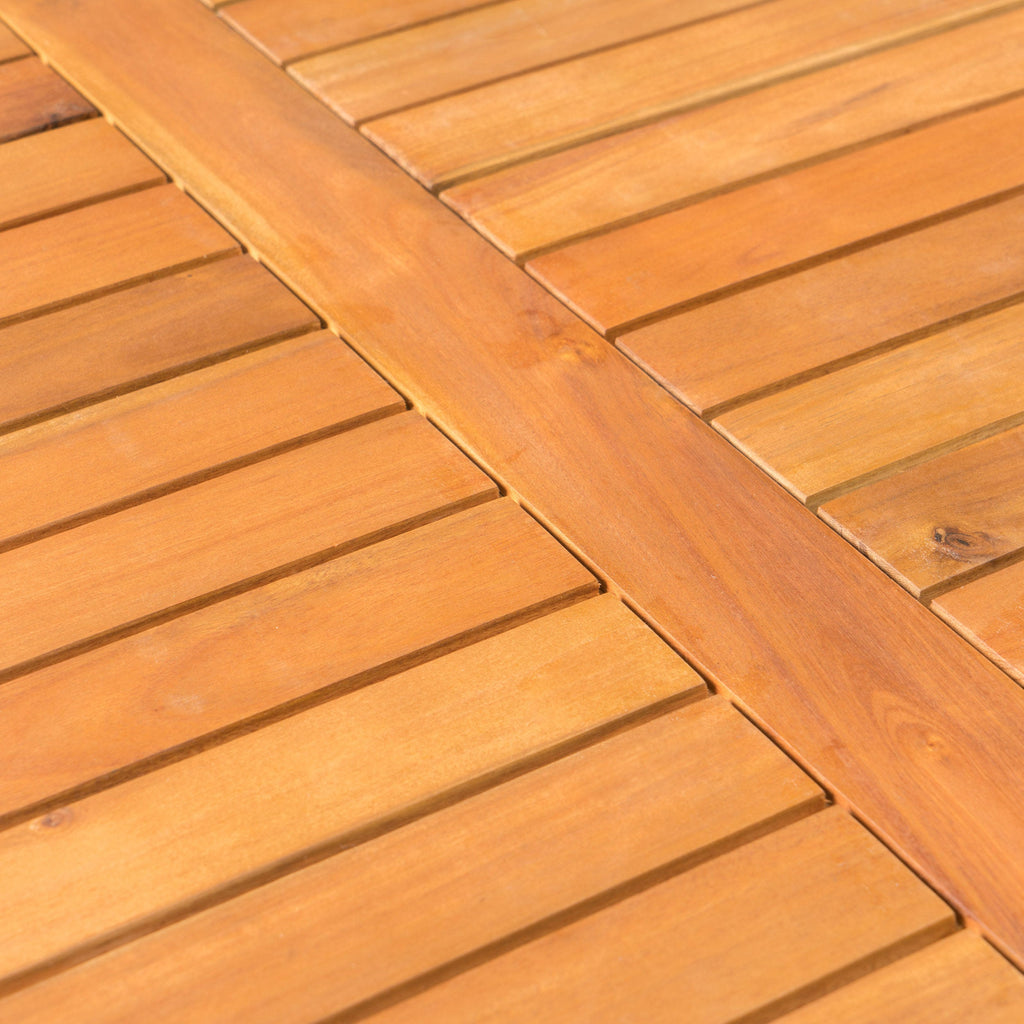 Perla Outdoor Rustic Coffee Table with Slat Design