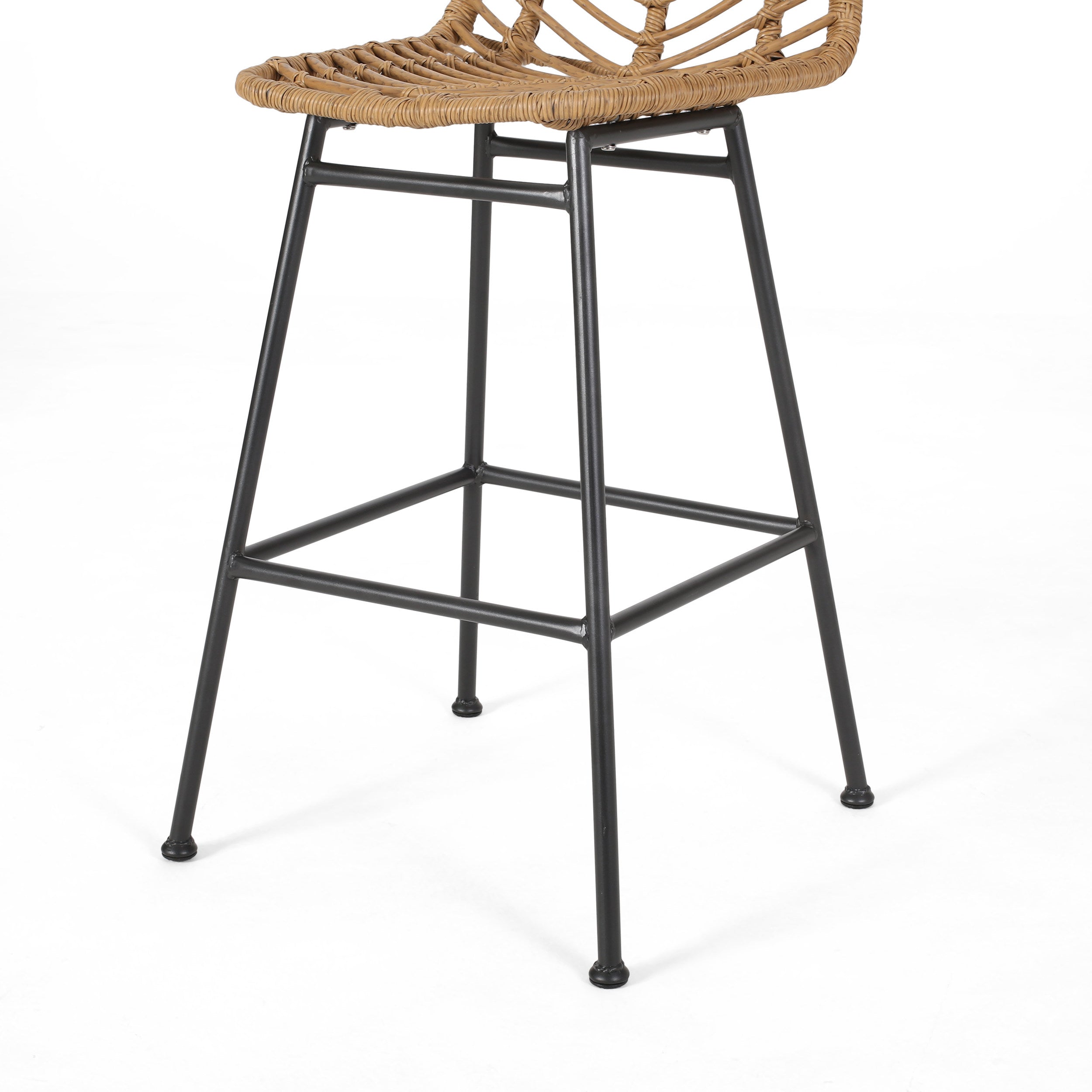 Sawtelle Outdoor Wicker Barstools, Set of 2