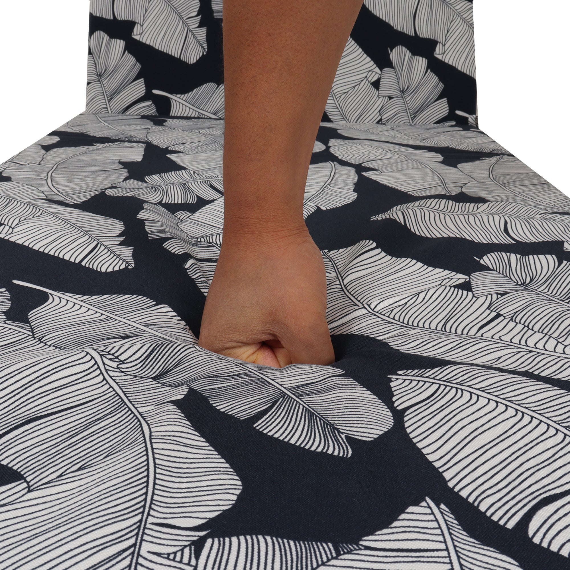 Tropical Indoor/Outdoor Chaise Lounge Chair Cushion with Ties, Set of 2