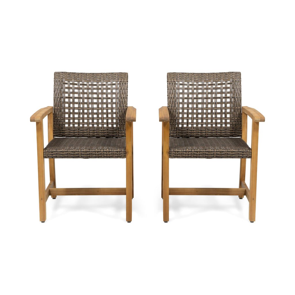 Hampton Outdoor Rattan Dining Chairs, Set of 2