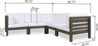 5-Piece Outdoor Sectional with V Shape and Slat Panel Design