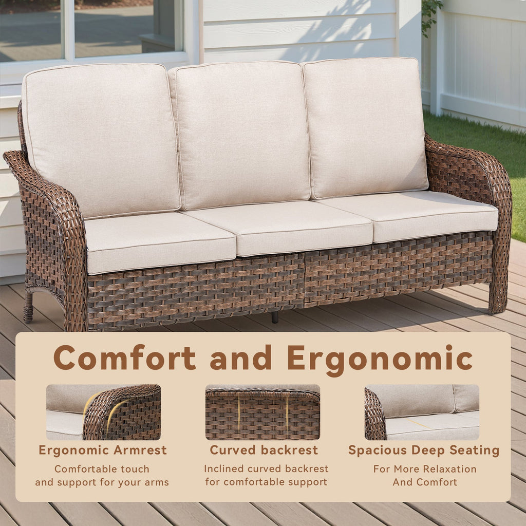 Marlowe Wicker Outdoor 3 Seat Sofa