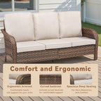 Marlowe Wicker Outdoor 3 Seat Sofa