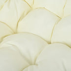 Folding Hanging Swinging Egg Chair with Stand & Tufted Cushion