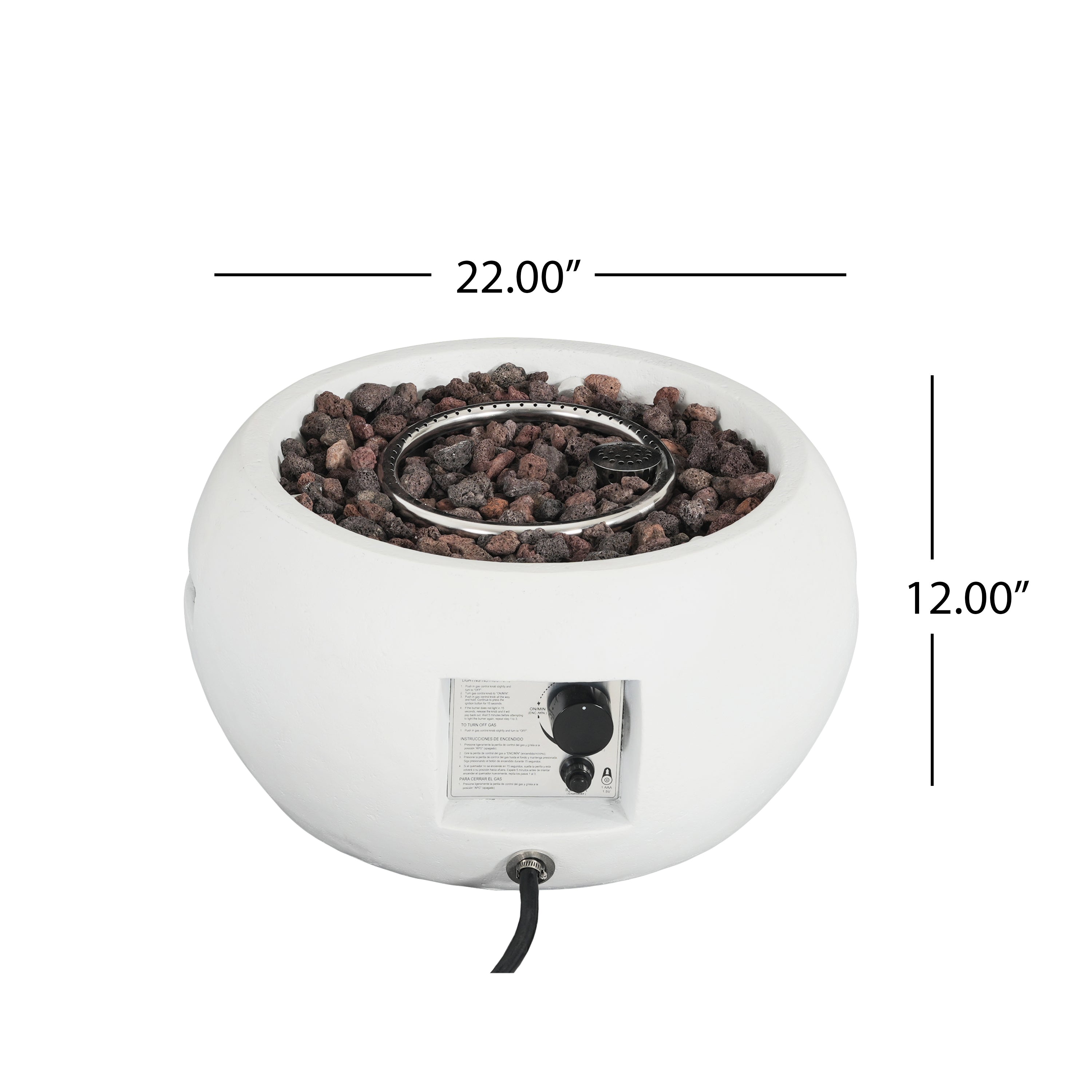 Patio MGO Propane Fire Pit, 40,000BTU, Tank Cover Not Provided