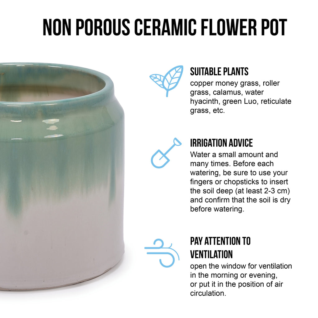 Rumi Blue Handmade Ceramic Planter, Set of 2