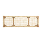 Outdoor Bench with Faux Rattan Seat and Wood Frame