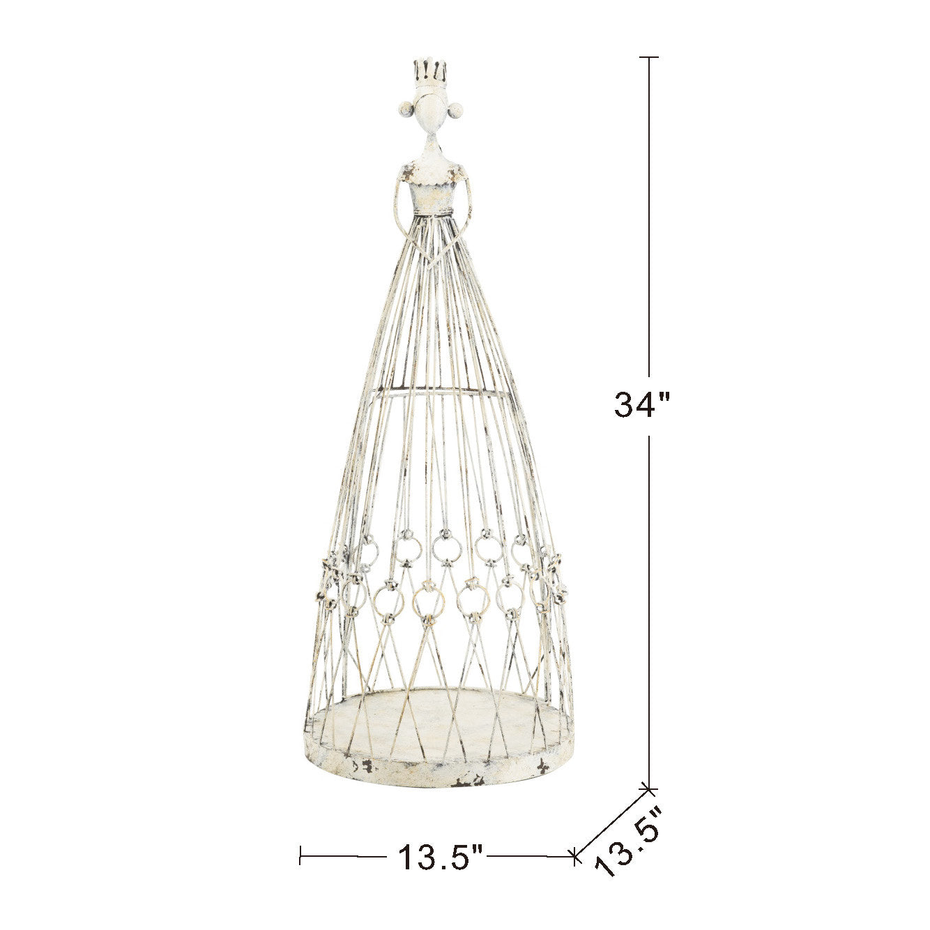 Distressed White Finish Princess Birdcage Birdhouse