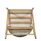 Outdoor Metal Frame Stools with Scallop-Shaped Backrest & Water-Resistant Cushions, Set of 2