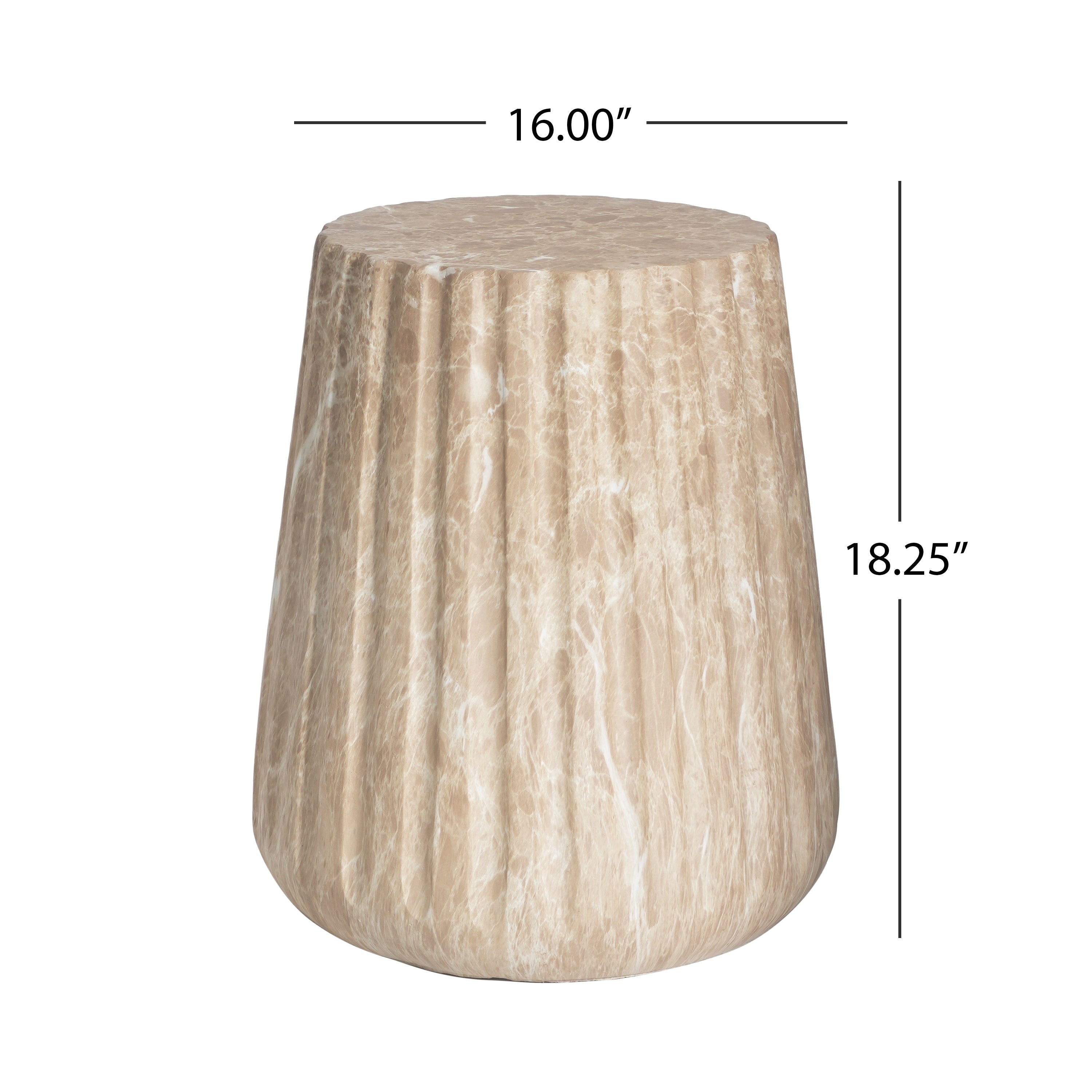 Outdoor Cleme Carved Side Table