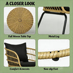 5 Piece Rattan Outdoor Conversation Set