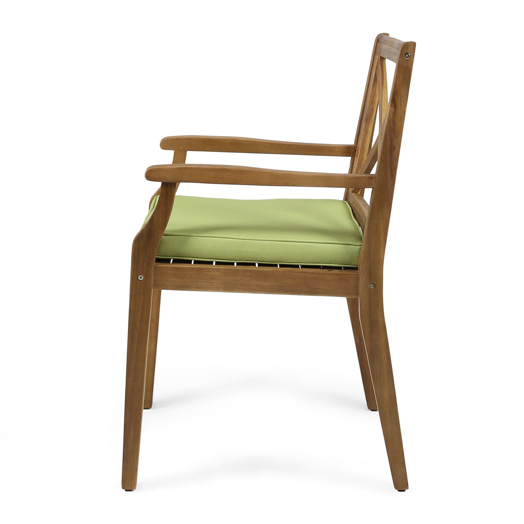 Perla Outdoor Dining Chairs with Cushions, Set of 2