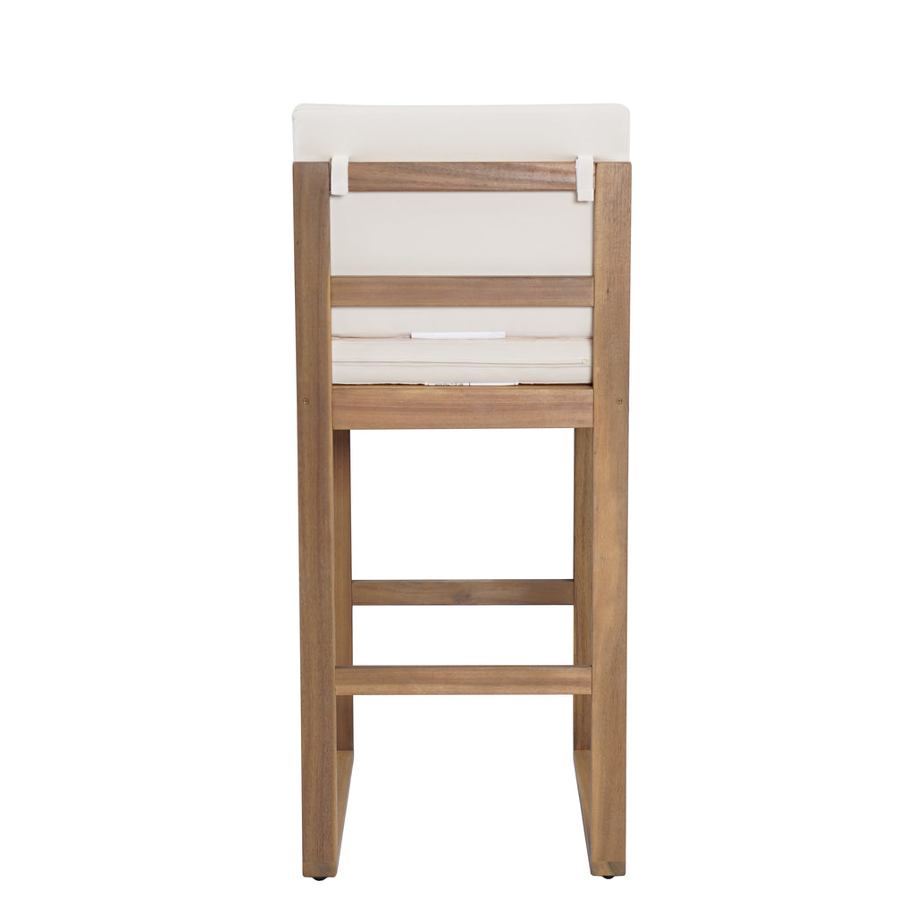 Seacliff Outdoor Acacia Wood Barstools, Set of 2