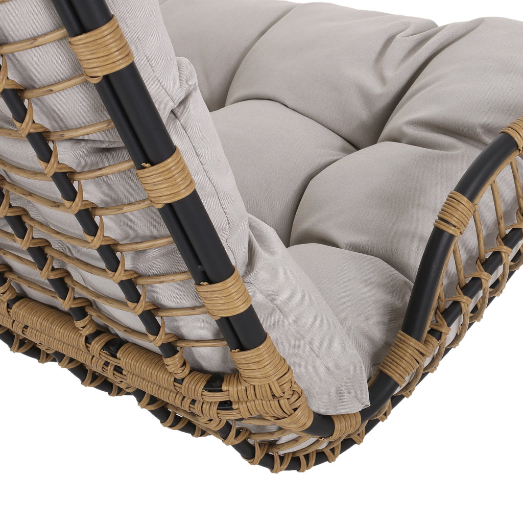 Arruda Outdoor Wicker Porch Swing with Cushions
