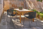 Quilla Indoor Outdoor Stackable Rope Dining Chairs, Set of 2
