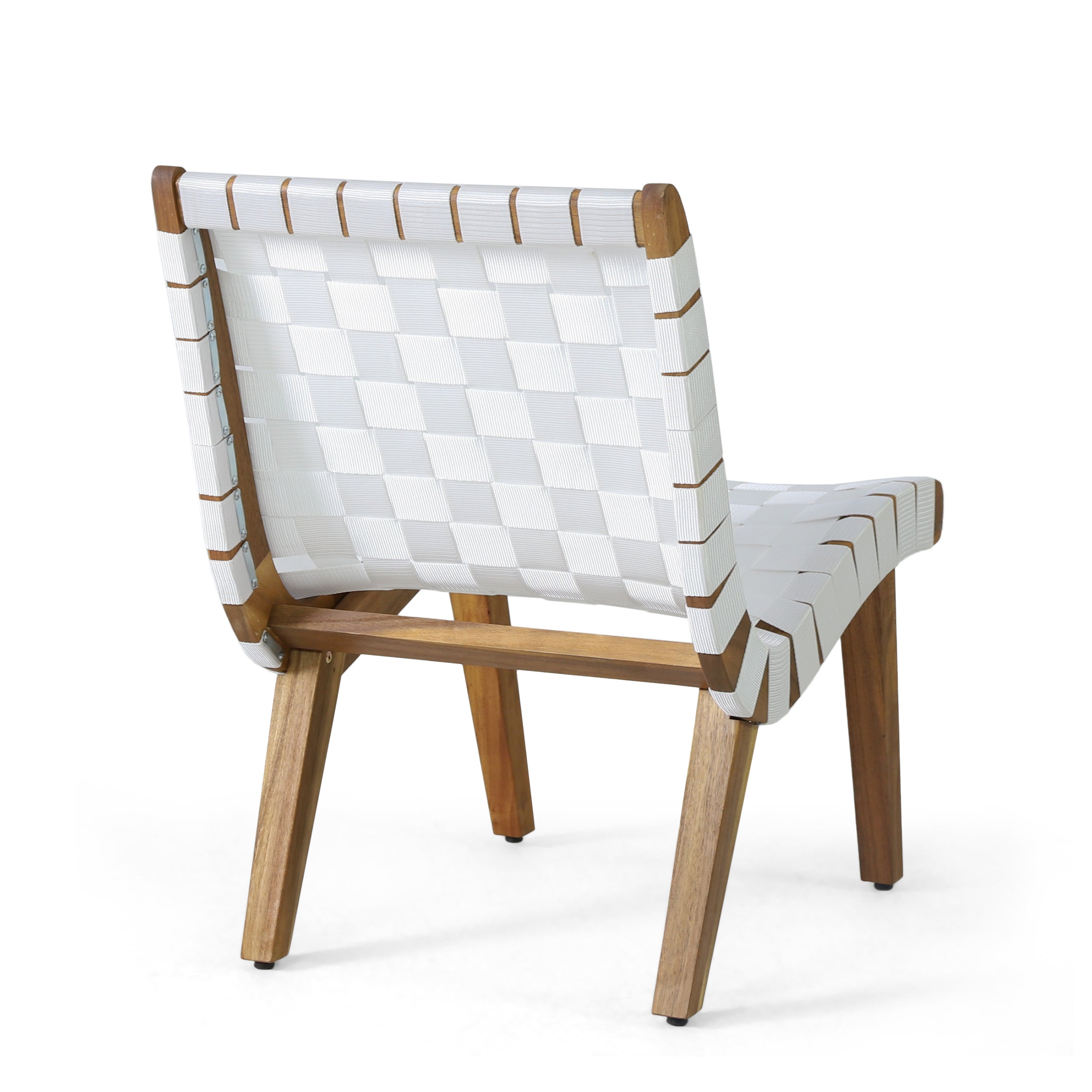 Delights Outdoor Lounge Chair with Rope Weave Design and Wood Frame, Set of 2
