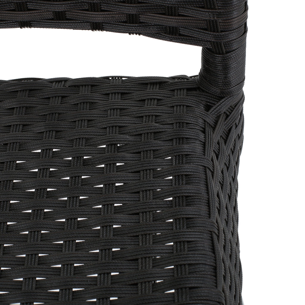 29" Outdoor Rattan Armless Barstools, Set of 2