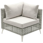 7-Piece Outdoor Wicker Sectional Sofa with Water Resistant Cushions and Coffee Table