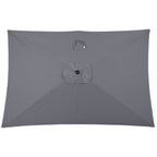 6.5 x 10 ft Rectangular Patio Umbrella with Crank, Base Not Included