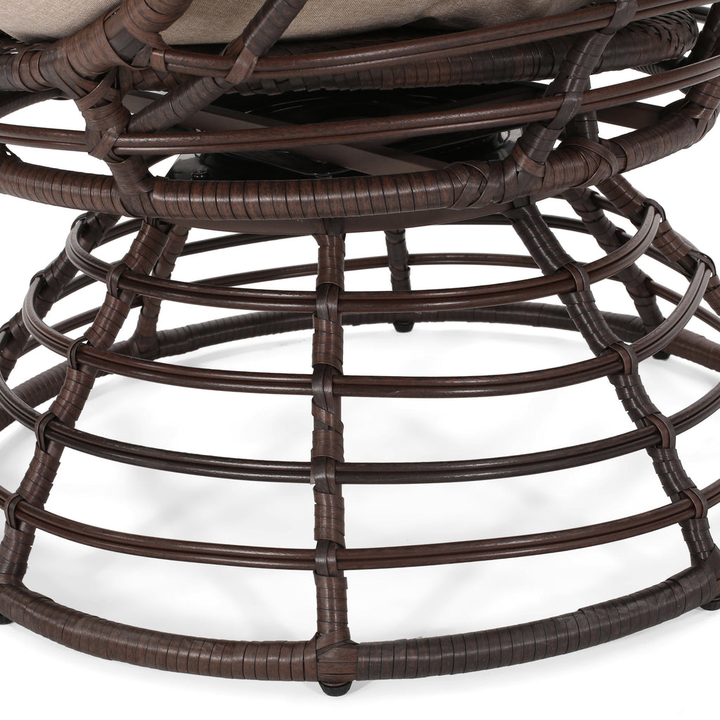 Lazulite Outdoor Egg Chair with Water-Resistant Cushion and Swivel Function