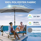 6.5 x 10 ft Rectangular Patio Umbrella with Crank, Base Not Included