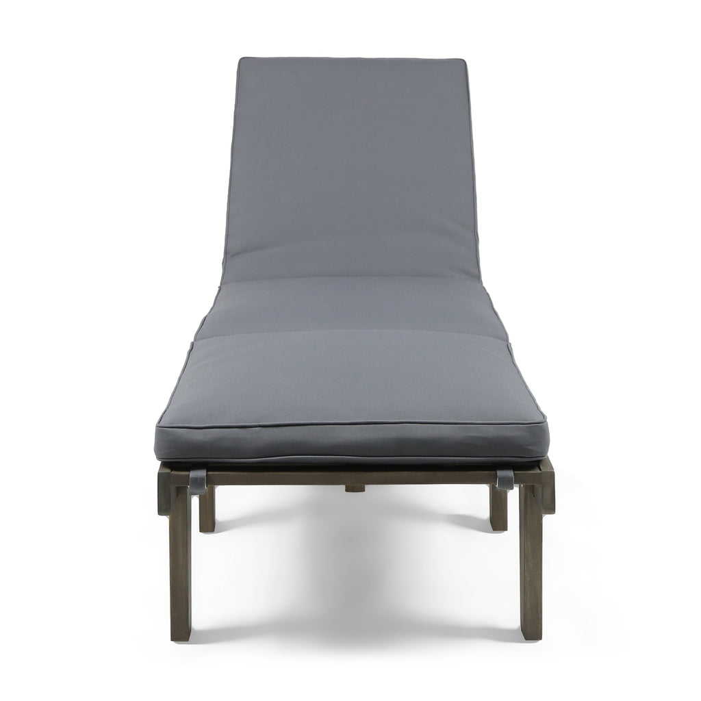 Ariana Acacia Wood Chaise Lounge with Cushion