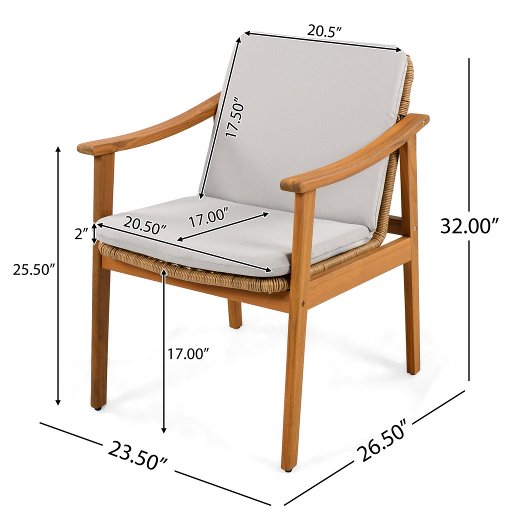 Avenue Acacia Wood Outdoor Dining Chairs, Set of 2