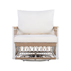 Caspian Outdoor Handwoven Rope Accent Swivel Chairs, Set of 2