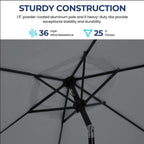 7.5 Feet Market Umbrella with Crank Lift & Tilt, Base Not Included